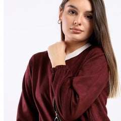 Plain Basic Jacket Burgundy