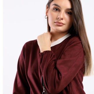 Plain Basic Jacket Burgundy - v1629121020/N49936389V_1