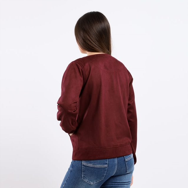 Caesar - Plain Basic Jacket Burgundy - Image 1