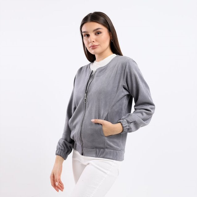 Caesar - Plain Basic Jacket Silver - Image 1