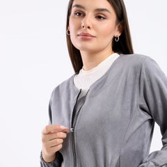 Plain Basic Jacket Silver