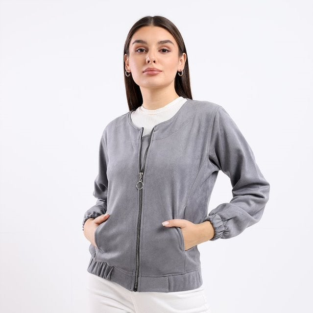 Caesar - Plain Basic Jacket Silver - Image 1