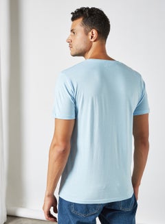 ABOF Can't Be Stopped Printed Crew Neck T-Shirt Light Blue  - Image 2