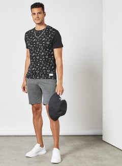 ABOF Graphic Printed Regular Fit Crew Neck T-Shirt Jet Black  - Image 4