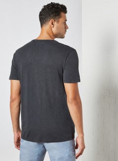 PRODUKT Split Neck T-Shirt Black  - Image 4