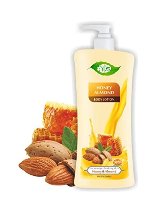 Meghdoot - Honey Almond Body Lotion for all Skin Types Yellow 500ml - Image 1