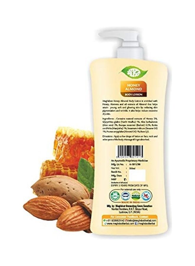 Meghdoot - Honey Almond Body Lotion for all Skin Types Yellow 500ml - Image 1