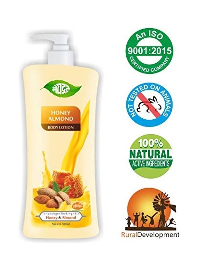 Meghdoot - Honey Almond Body Lotion for all Skin Types Yellow 500ml - Image 1