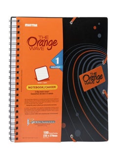 Mintra 100-Sheet 1-Subject Wave Lined Ruling Notebook Orange  - Image 1