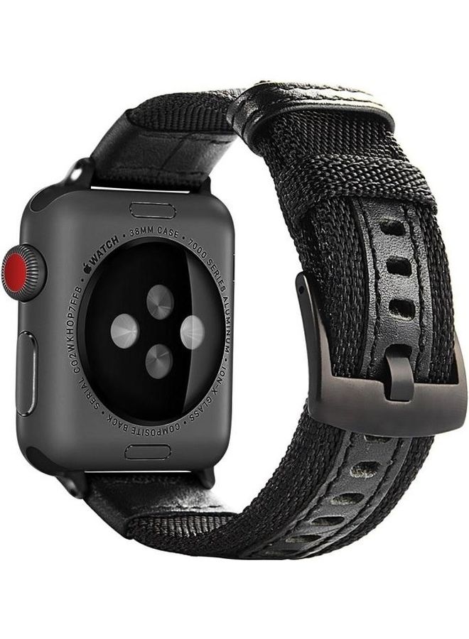 BGM - Jeep Style Nylon Band With Stainless Steel Buckle For Apple Watch Series 3,2.1 38mm Black - Image 1