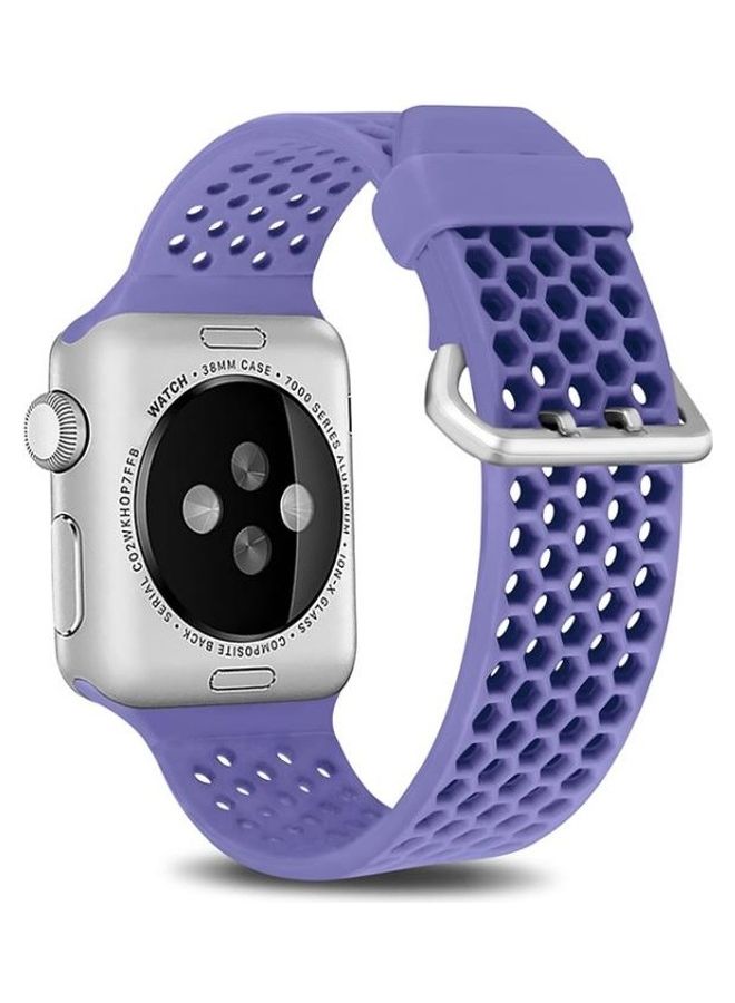 BGM - Honeycomb Design Replacement Wrist Strap For Apple Watch Series SE/6/5/4 40mm And 3/2/1 38mm Purple - Image 1