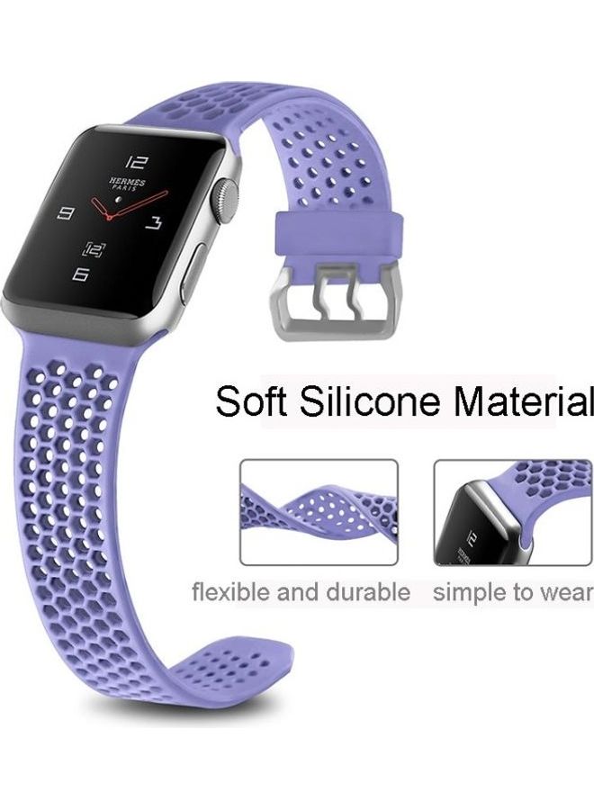 BGM - Honeycomb Design Replacement Wrist Strap For Apple Watch Series SE/6/5/4 40mm And 3/2/1 38mm Purple - Image 1