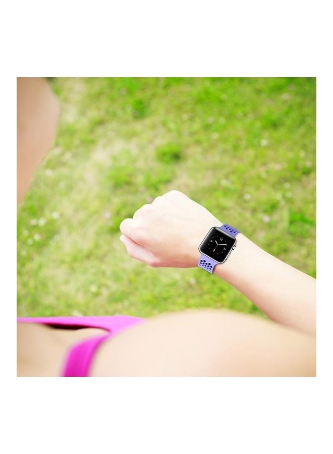 BGM - Honeycomb Design Replacement Wrist Strap For Apple Watch Series SE/6/5/4 40mm And 3/2/1 38mm Purple - Image 1