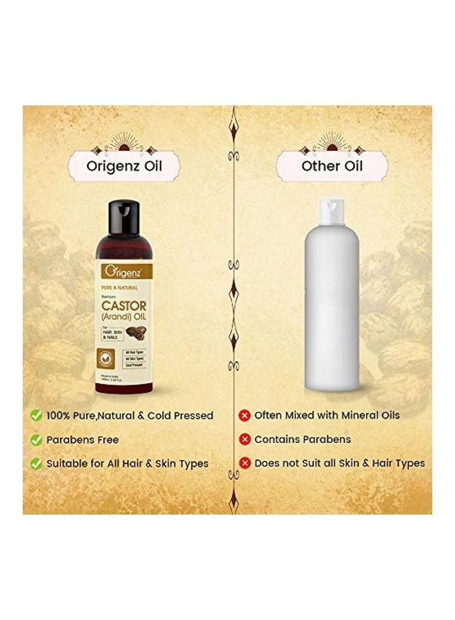 Premium Castor Oil For Hair And Skin Multicolour 100ml - v1629123470/N50140158A_5