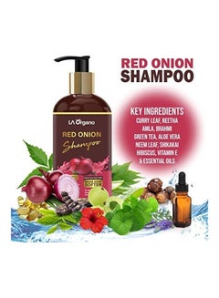 LA Organo Red Onion Hair Shampoo For Complete Hair Solution Multicolour 300ml  - Image 2