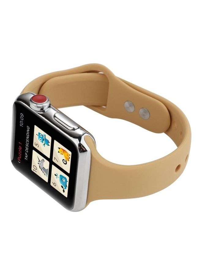 BGM Silicone Double Buckle Replacement Wrist Strap Brown - Image 5