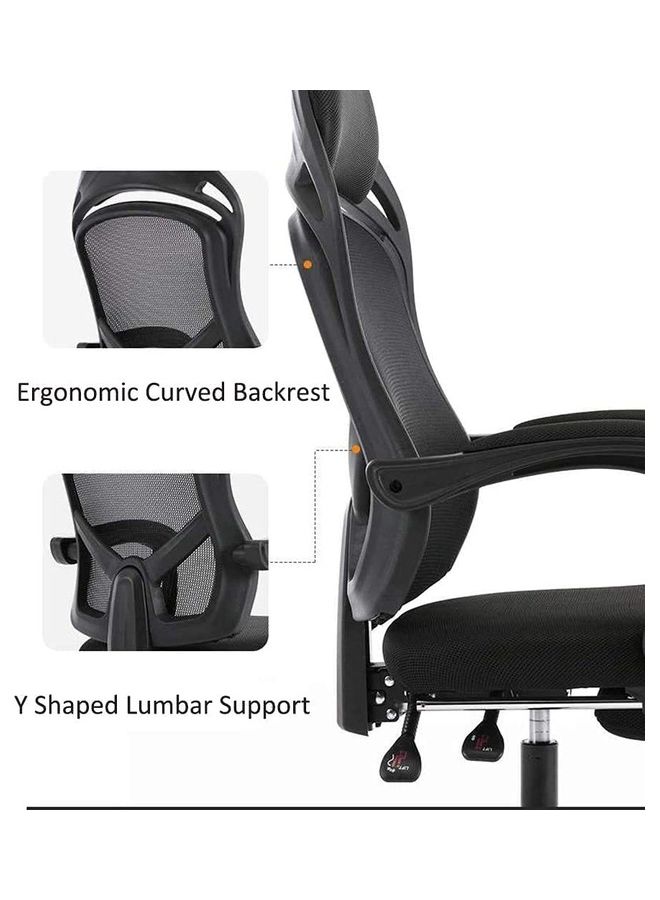 AKF Mesh Reclining Adjustable Office Chair Black 48 x 50 x 125cm - Image 4