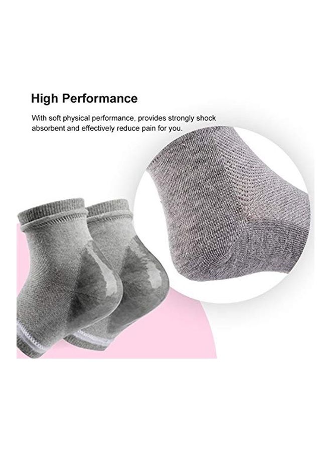 IZZORI Silicone Gel Heel Socks for Dry Hard Cracked Heel Repair Pad Grey - Image 5