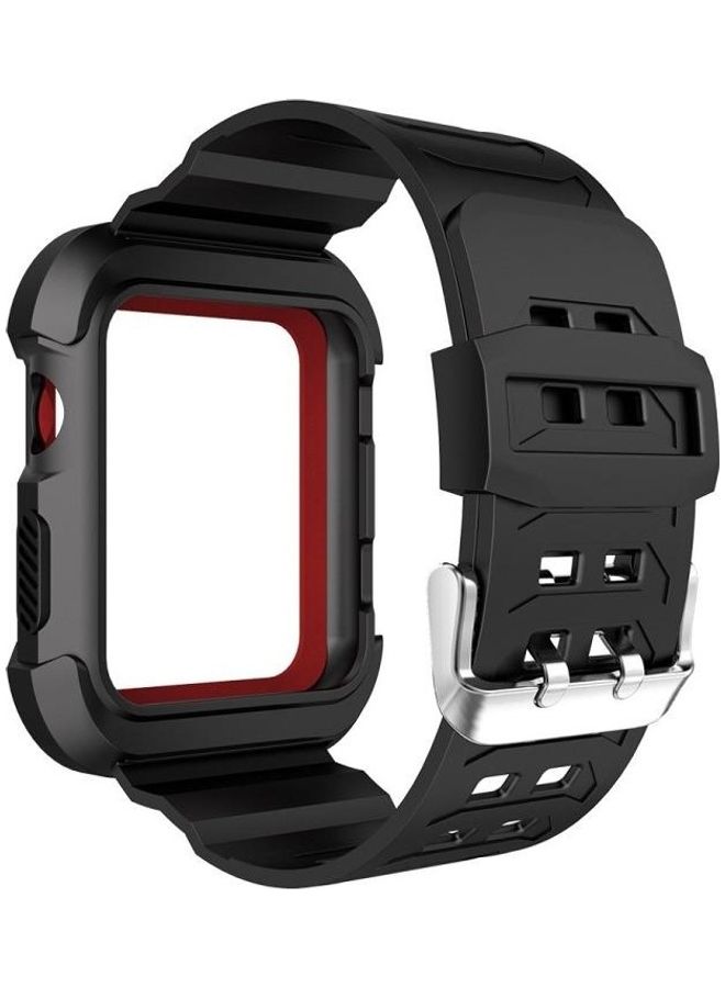 BGM - Replacement Band for Apple Watch Series 1/2/3 38/40mm Black/Red - Image 1