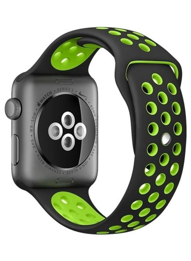 BGM Replacement Band for Apple Watch Series 1/2/3/4/5/6/SE 38/40mm Black/Green - Image 1