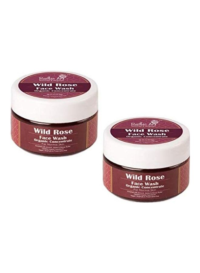 Rustic Art 2-Pack Organic Wild Rose Face Wash Concentrate Combo Pack Red 2 x 50grams - Image 1