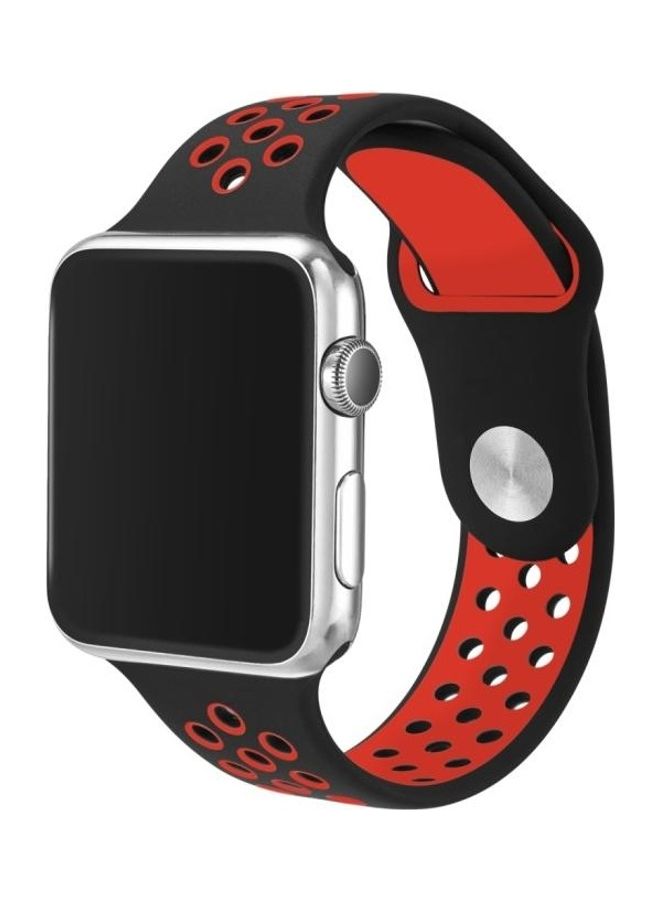 BGM Replacement Watchband for Apple Watch Series 1/2/3/4/5/6/SE 44mm/42mm Black/Red - Image 3