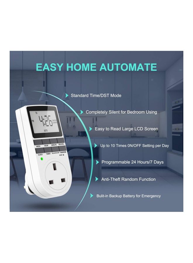 Digital Timer Plug Multicolour 14cm