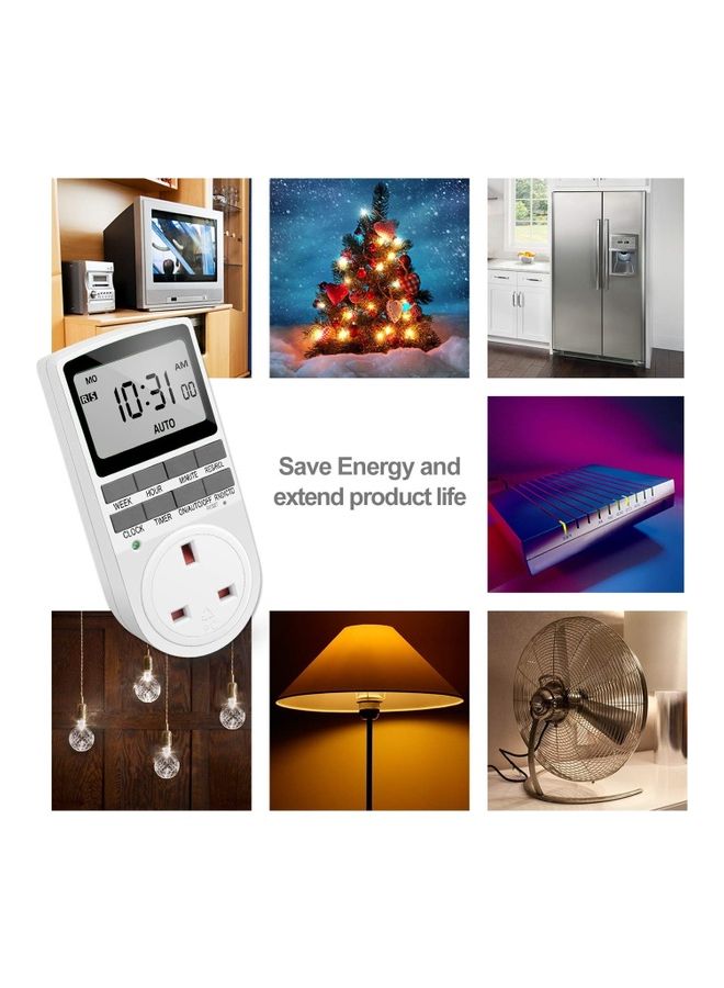 Digital Timer Plug Multicolour 14cm