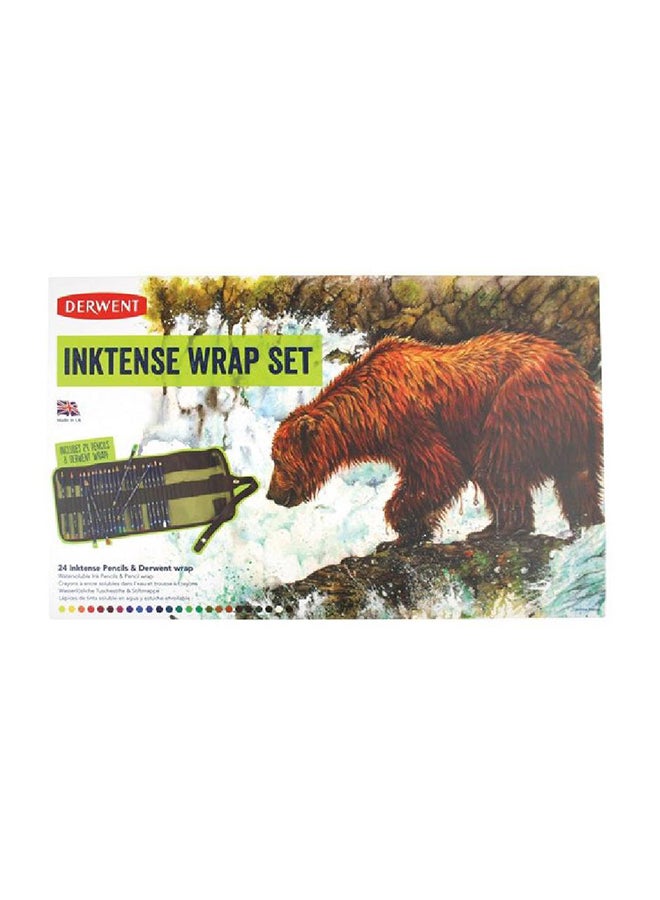 Pack Of 24 Inktense Wrap Colored Pencil Set Multicolour