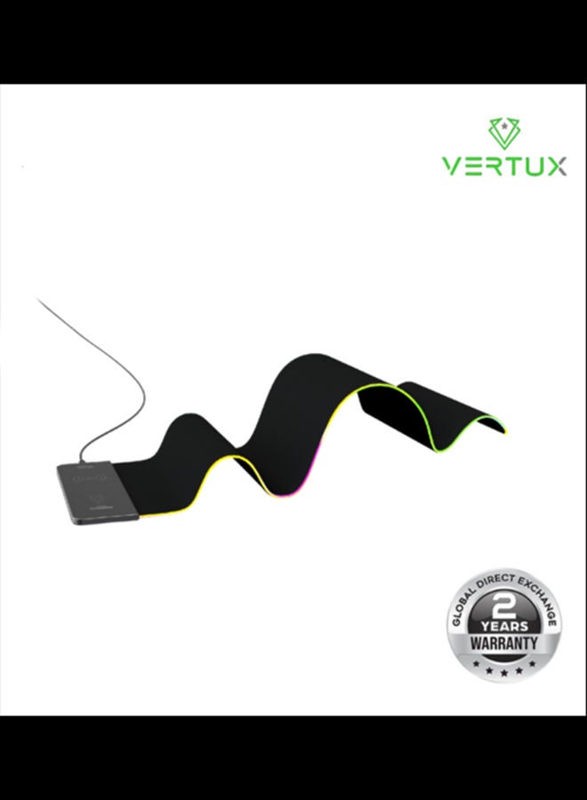 VERTUX Anti-Friction LED Gaming Mouse Pad With 15W Wireless Charger  - Image 3