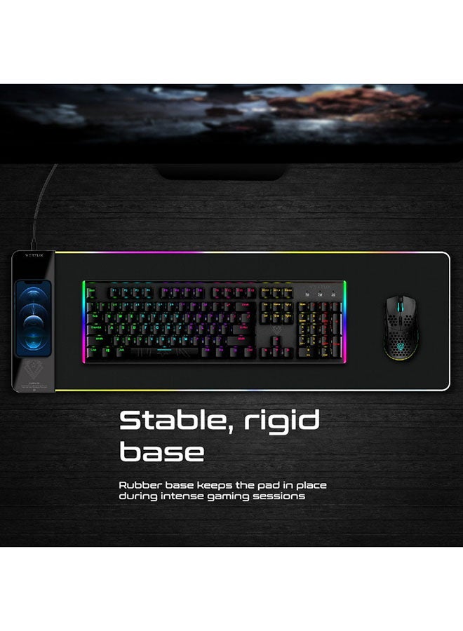 VERTUX Anti-Friction LED Gaming Mouse Pad With 15W Wireless Charger  - Image 4