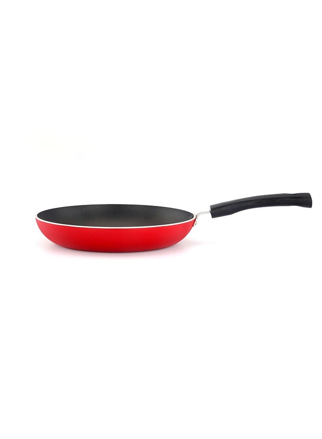 Mithra Non-Stick Fry Pan With Lid Red 24cm - Image 2