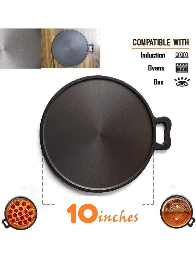 Ayda Pre-Seasoned Cast Iron Dosa Tawa Griddle Black 10inch  - Image 3