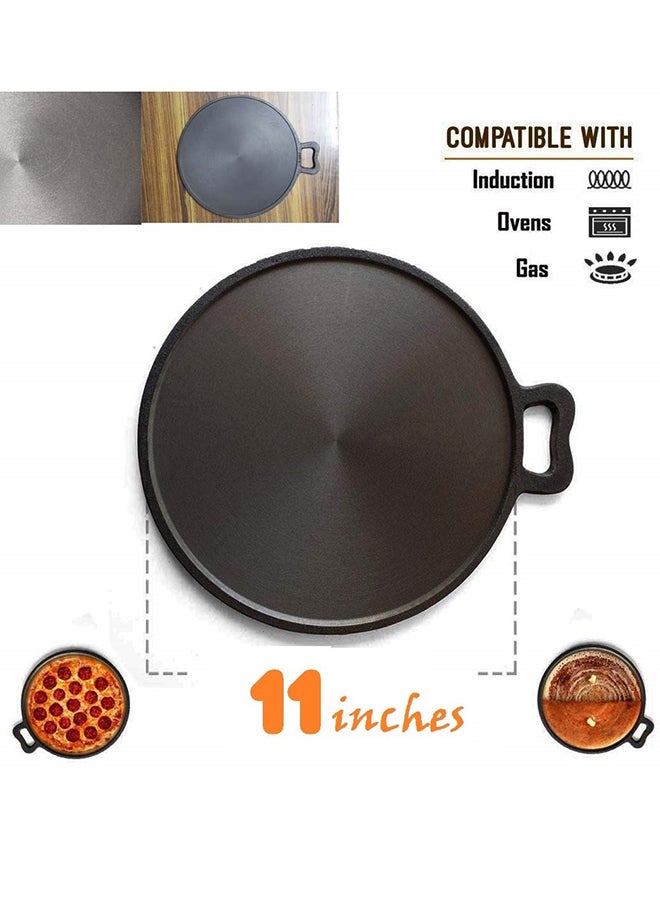 Ayda - Pre-Seasoned Cast Iron Dosa Tawa Griddle Black 11inch - Image 1