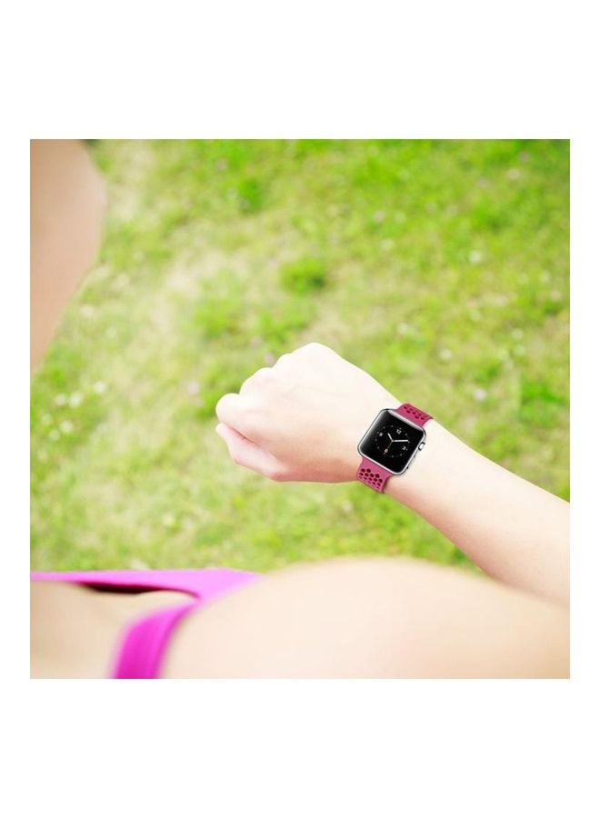BGM - Honeycomb Replacement Strap For Apple Watch Series 6/SE/5/4 40mm And 3/2/1 38mm Pink/Black - Image 1