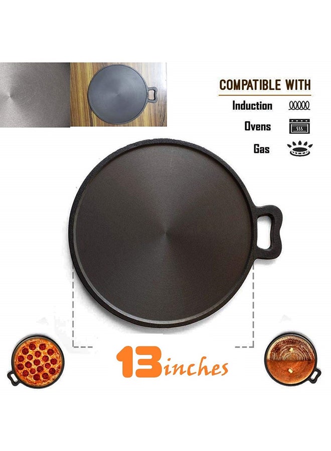 Ayda Pre-Seasoned Cast Iron Tawa Griddle Black 13inch  - Image 3