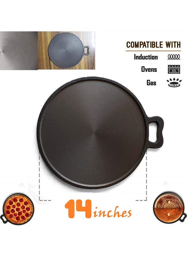 Ayda Pre-Seasoned Cast Iron Tawa Griddle Black 14inch  - Image 3