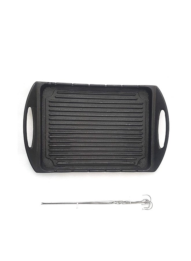 Ayda Pre-Seasoned Cast Iron Grill Plate Black 26x33x6cm  - Image 2