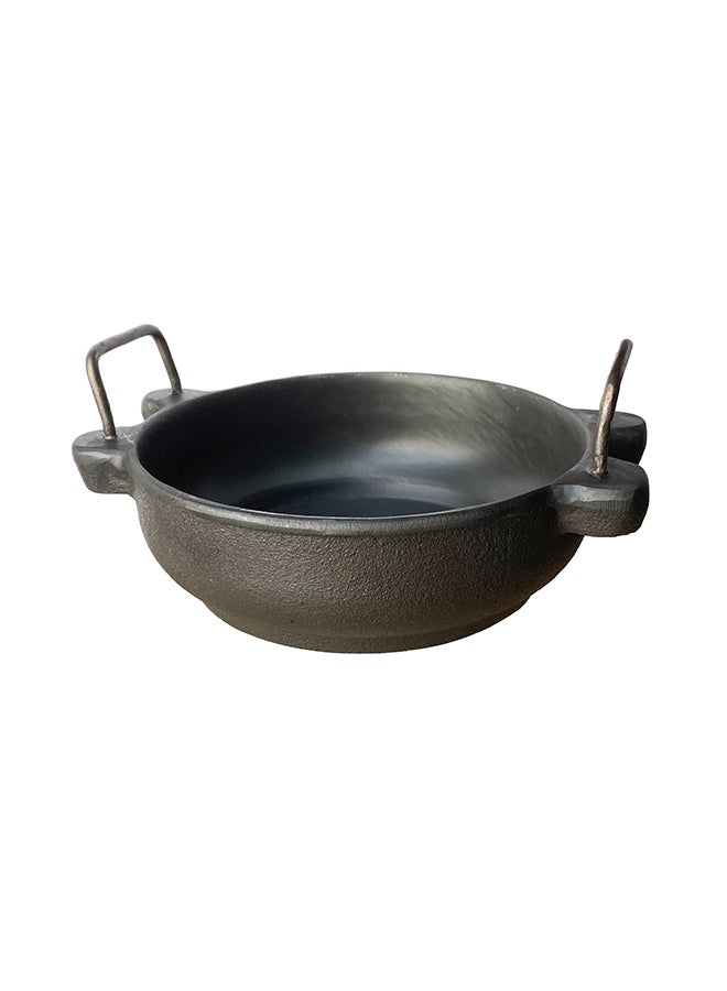 Ayda - Pre-Seasoned Cast Iron Kadai With Lid Black 17cm - Image 1