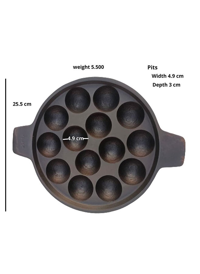 ايدا مقلاة من الحديد المصبوب ب14 فتحة من بانياراككال أسود 14بوصة - Image 2