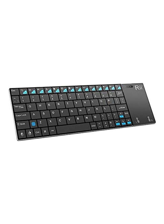 RII - Mini Stainless Steel Cover Wireless Keyboard Black - Image 1