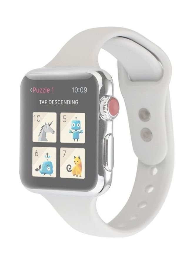BGM Replacement Wrist Strap For Apple Watch Series 5/4 44mm And 3/2/1 42mm White - Image 2