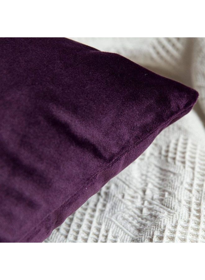 benefit 5-Piece Velvet Decorative Cushions Purple 40x40cm - Image 3