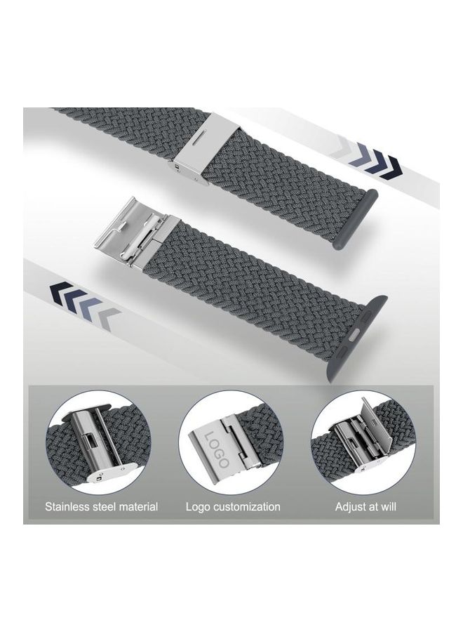 BGM Replacement Strap Watchband For Apple Watch Series 6/SE/5/4/3/2/1  42 - 44mm Grey - Image 3