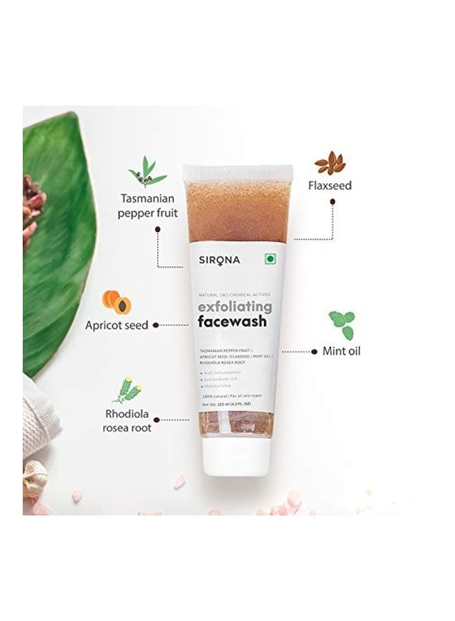 Sirona Exfoliating Natural Face Wash for Men & Women Brown 125ml - Image 3