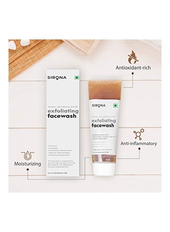 Sirona Exfoliating Natural Face Wash for Men & Women Brown 125ml - Image 4