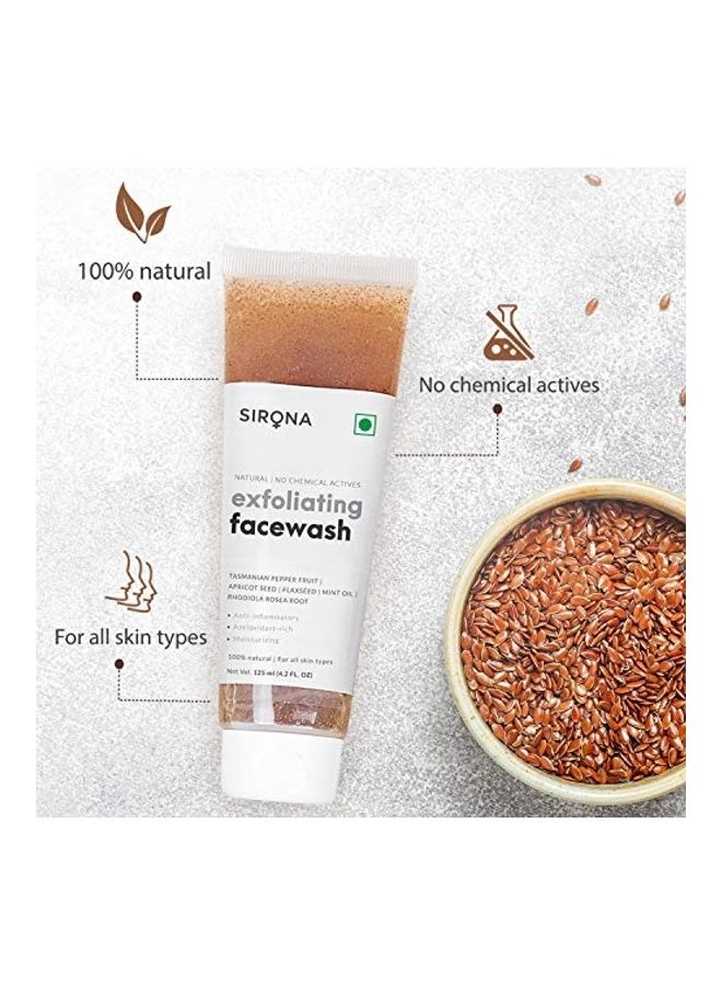 Sirona Exfoliating Natural Face Wash for Men & Women Brown 125ml - Image 5