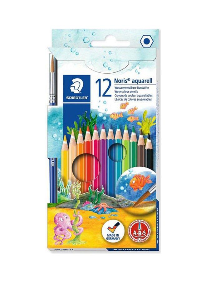 STAEDTLER Watercolor Pencil Box 12 Colors - Brush Multiclour - Image 1