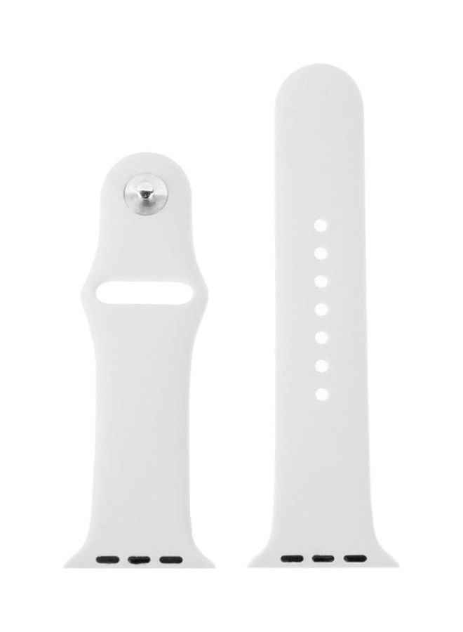 BGM Silicone Replacement Wrist Strap For Apple Watch 42mm White - Image 2