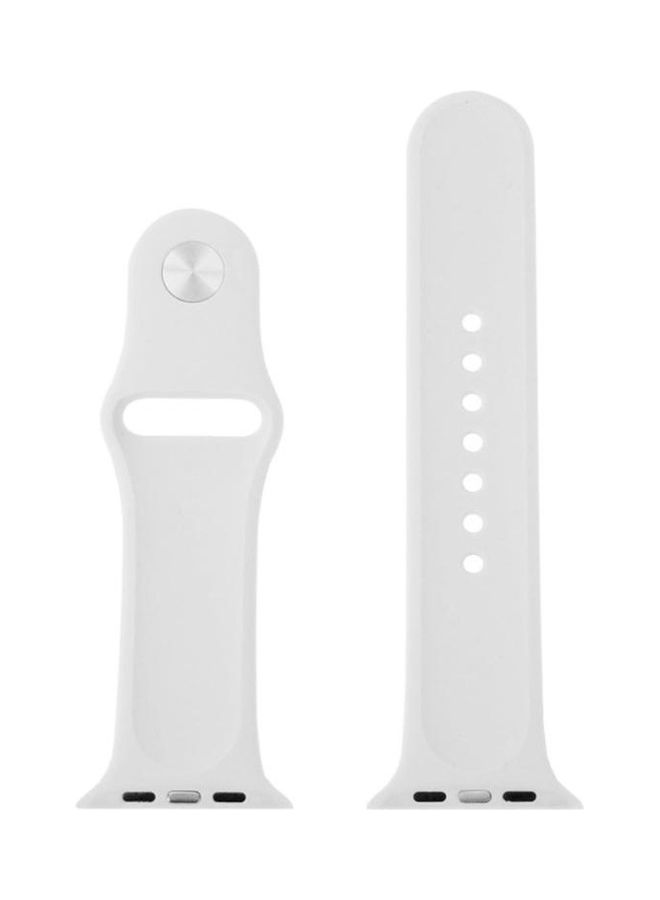 BGM Silicone Replacement Wrist Strap For Apple Watch 42mm White - Image 3